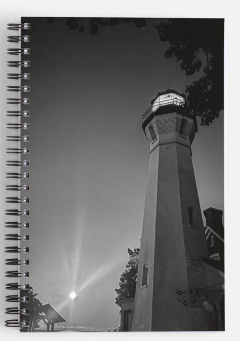 Port Sanilac Lighthouse At Night Journal / Notebook