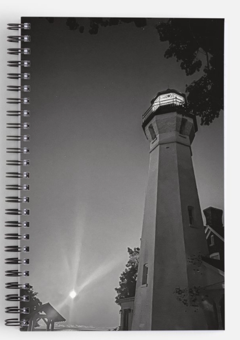 Port Sanilac Lighthouse  At Night Journal / Notebook