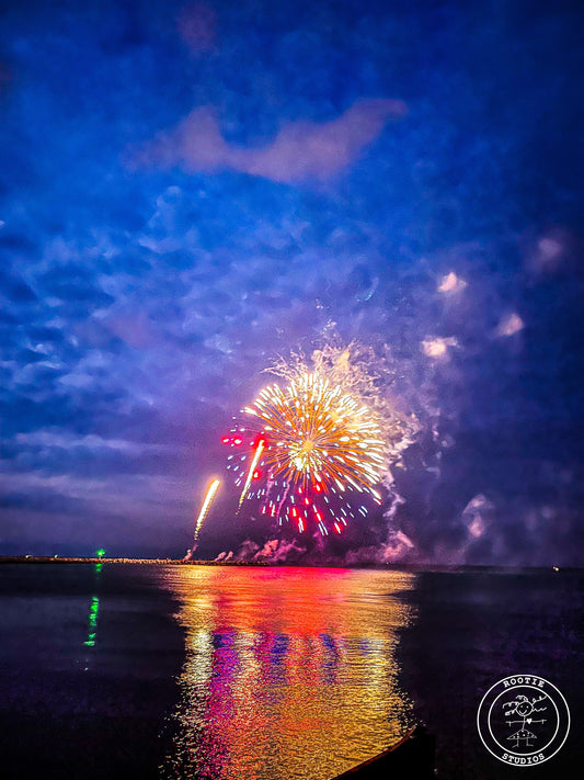 Grand Finale Fire Works-Lake Huron Notecard