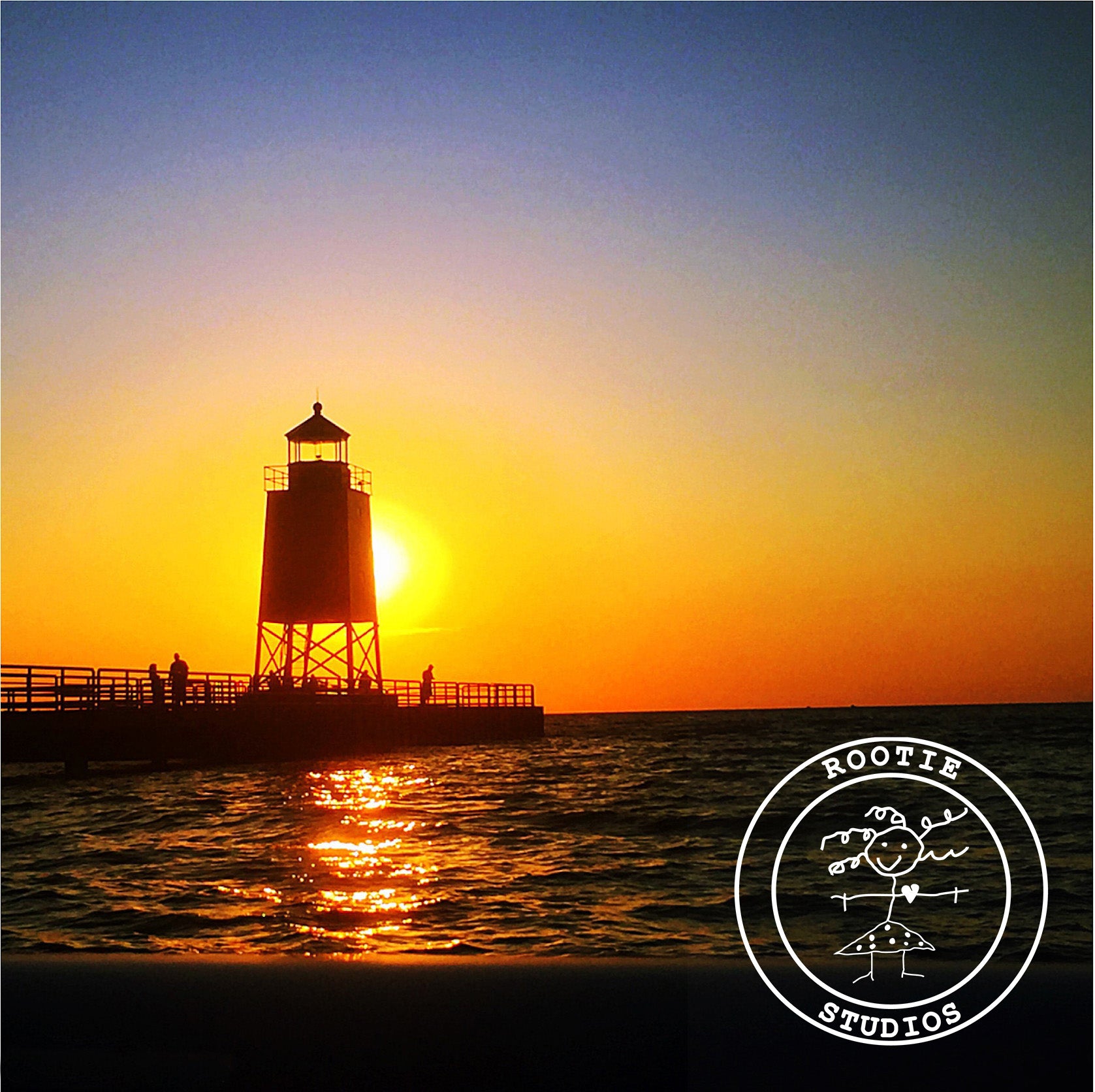 Lighthouse At Sunset on Note Cards Note Cards