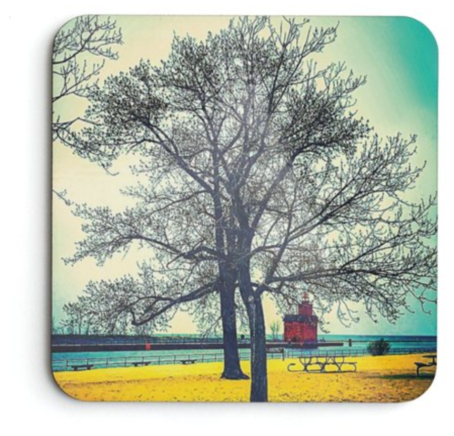 Tree Red Lighthouse on Coasters Coasters